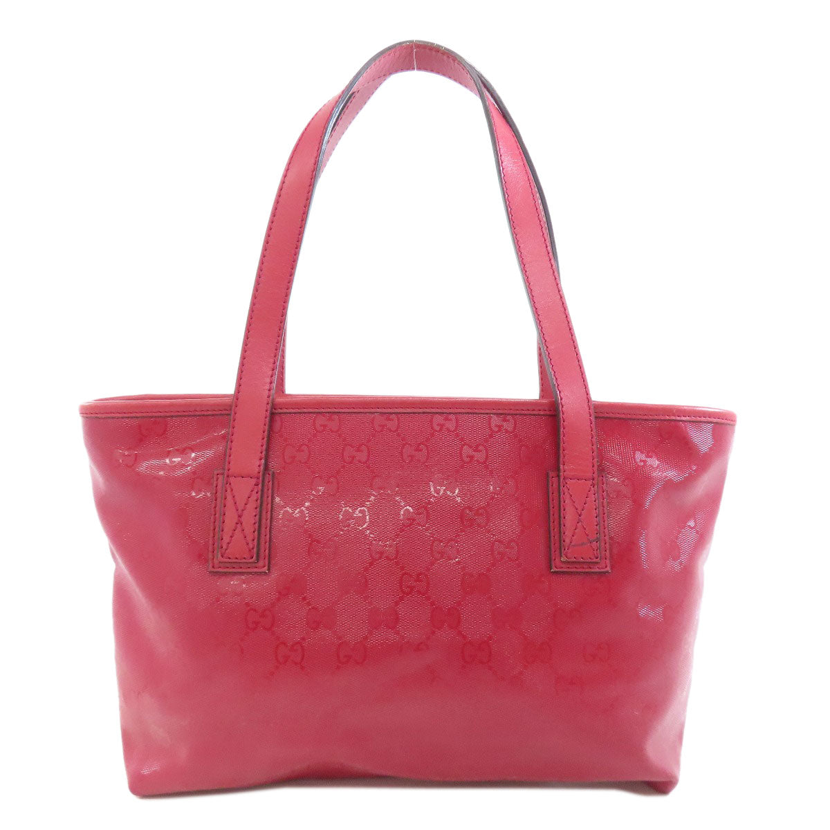 GUCCI Tote Bag 211138 PVC Red GG implementation Women Used
