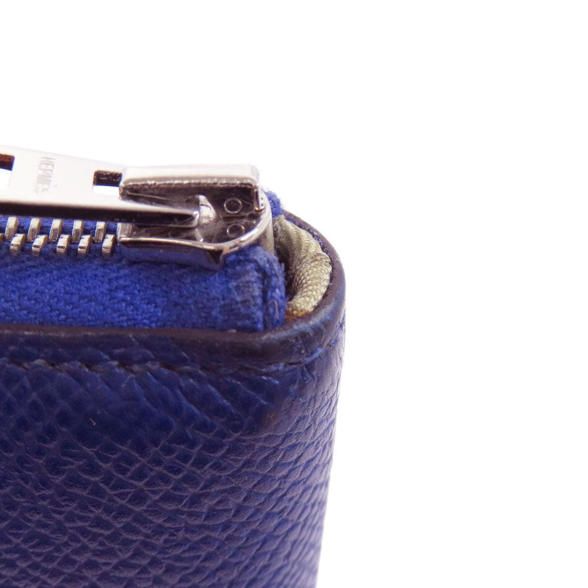 HERMES Long Wallet Purse Epsom blue Azap Silk in Long