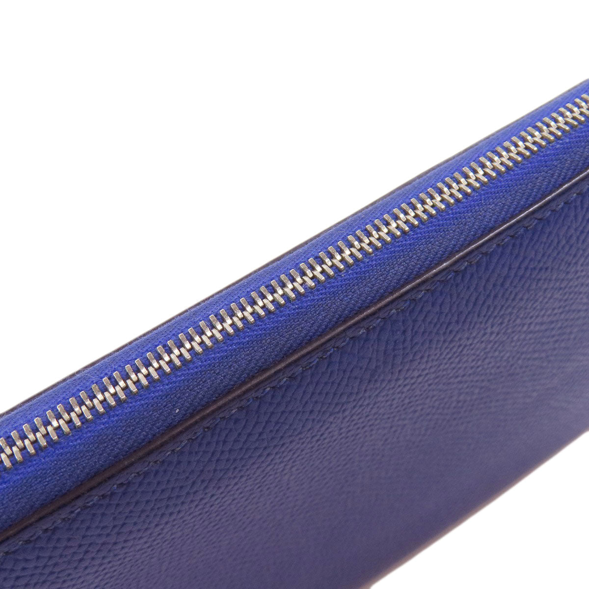 HERMES Long Wallet Purse Epsom blue Azap Silk in Long