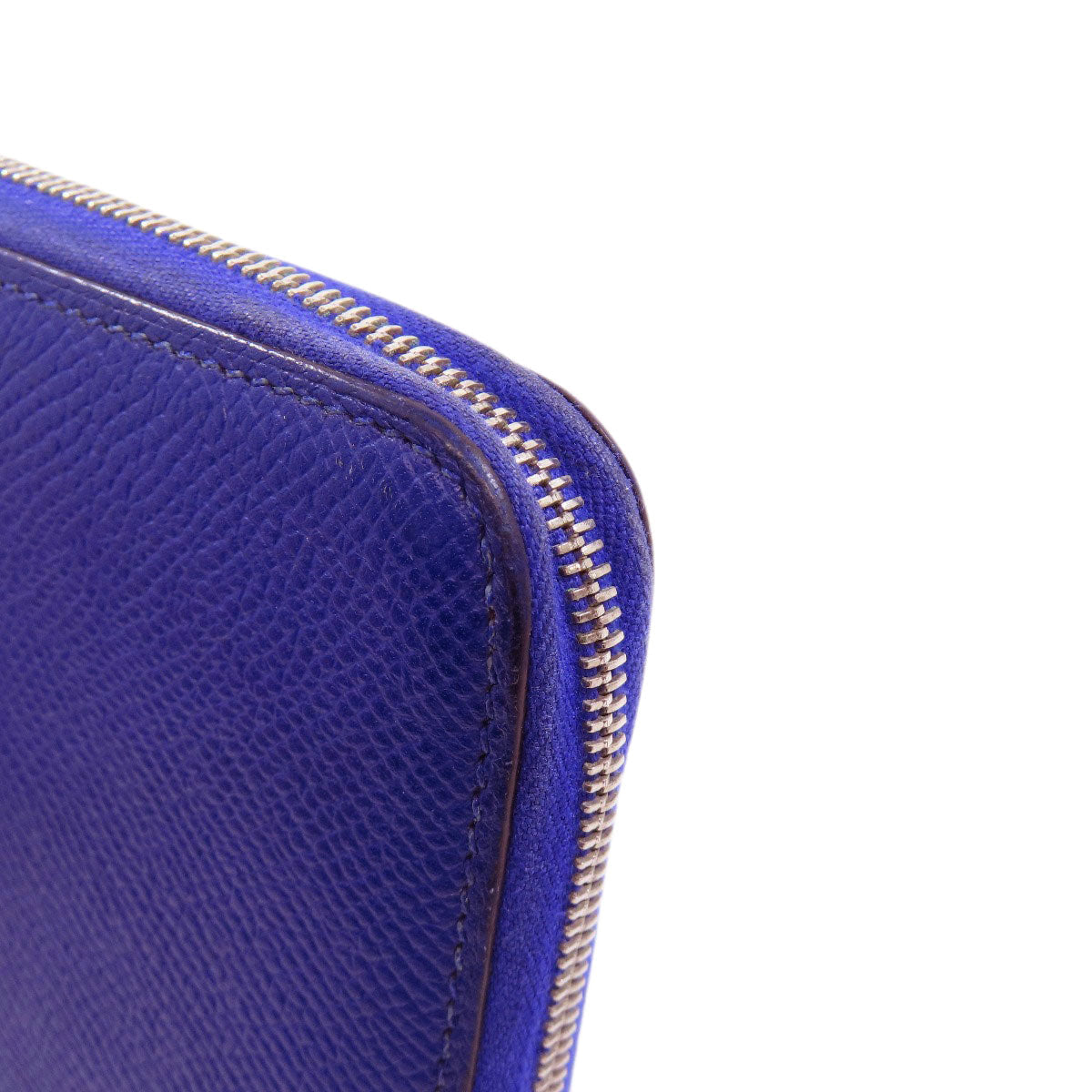 HERMES Long Wallet Purse Epsom blue Azap Silk in Long
