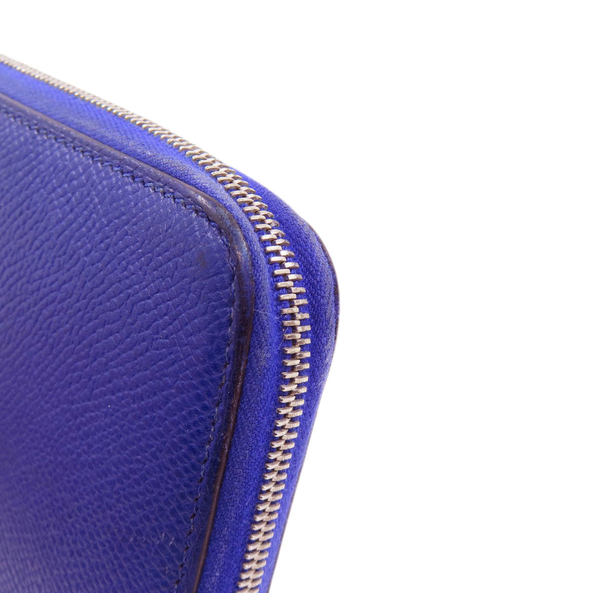 HERMES Long Wallet Purse Epsom blue Azap Silk in Long
