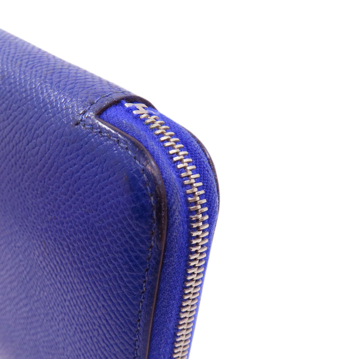 HERMES Long Wallet Purse Epsom blue Azap Silk in Long
