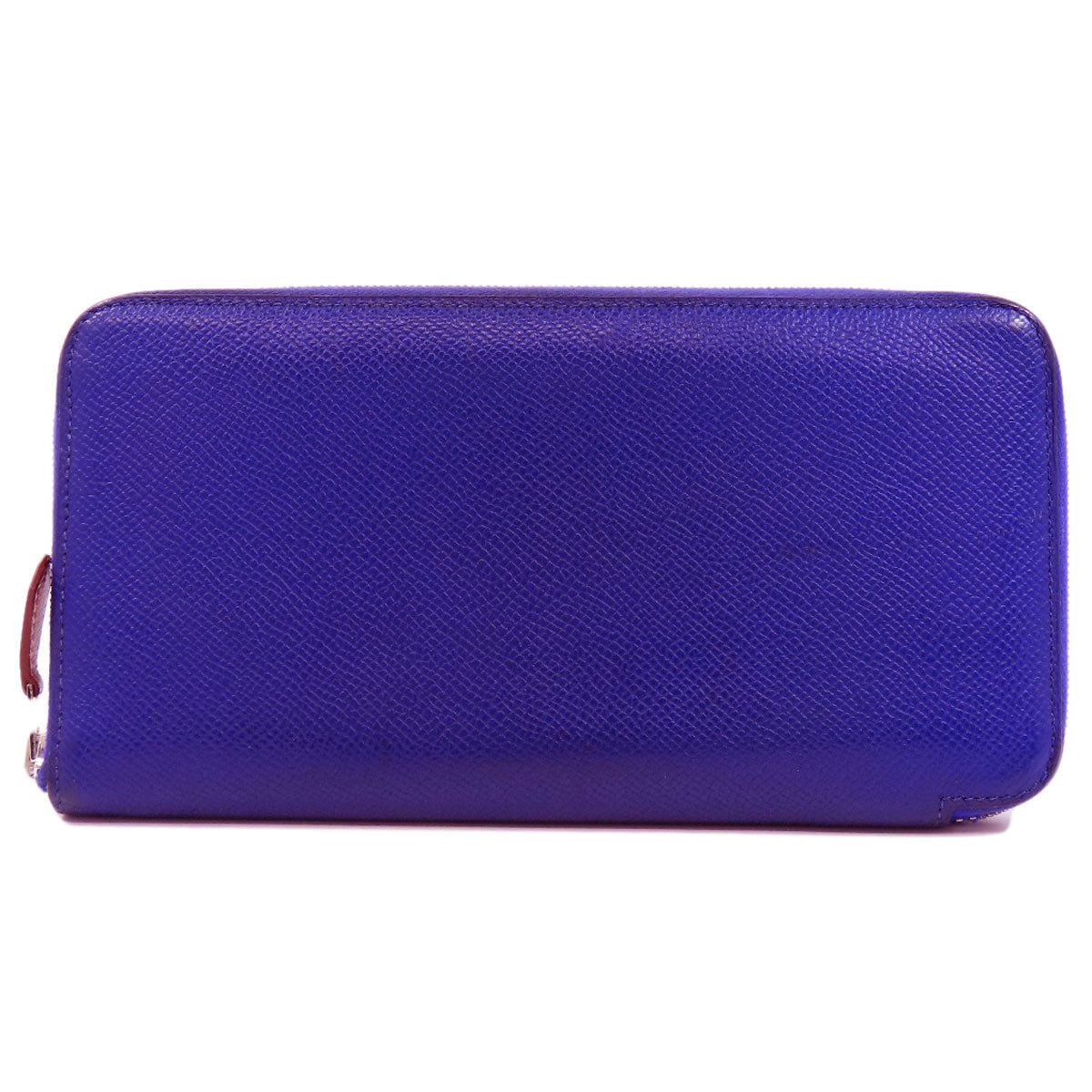 HERMES Long Wallet Purse Epsom blue Azap Silk in Long