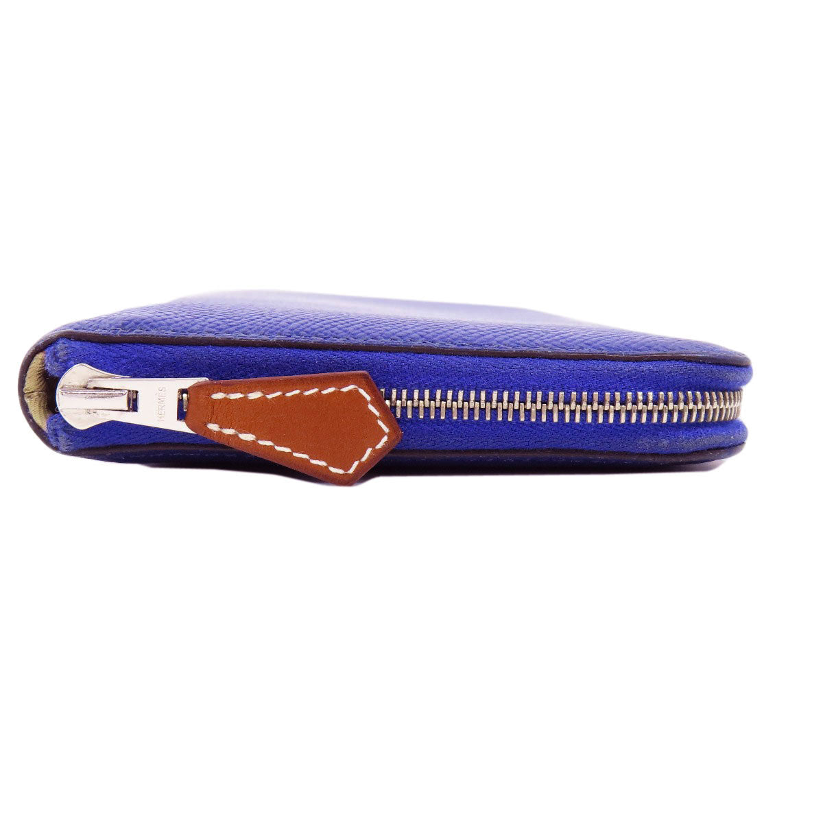 HERMES Long Wallet Purse Epsom blue Azap Silk in Long