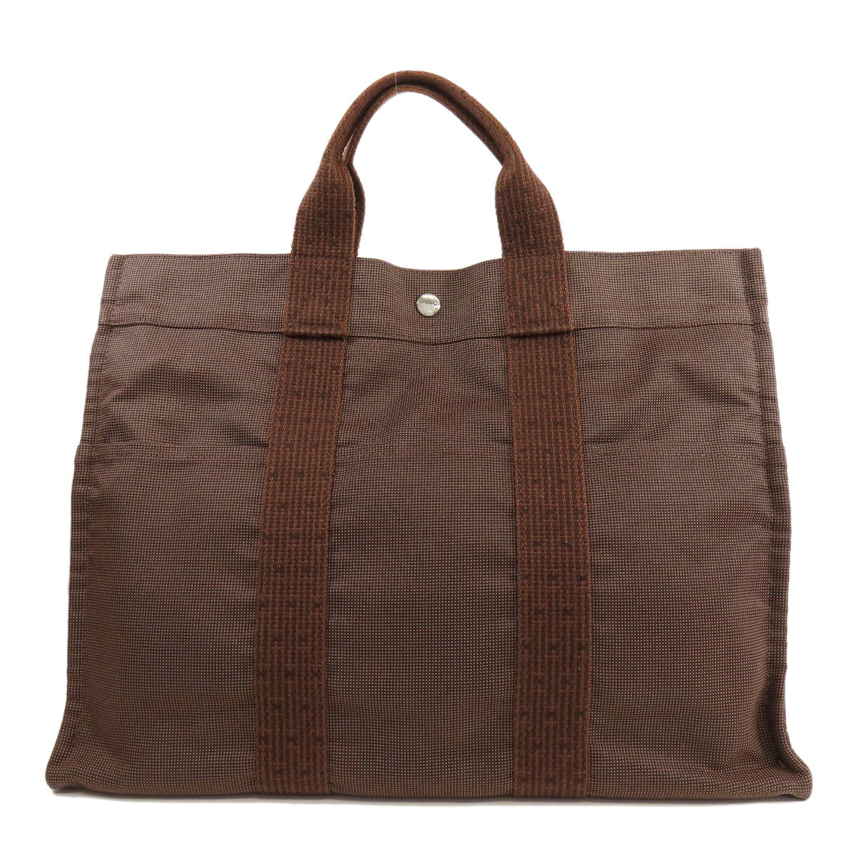 HERMES Handbag canvas Brown Her LineMM Women Used