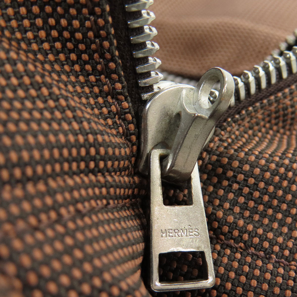 HERMES Handbag canvas Brown Her LineMM Women Used