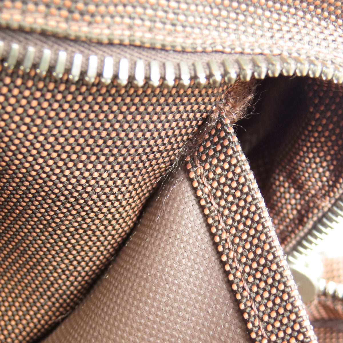HERMES Handbag canvas Brown Her LineMM Women Used