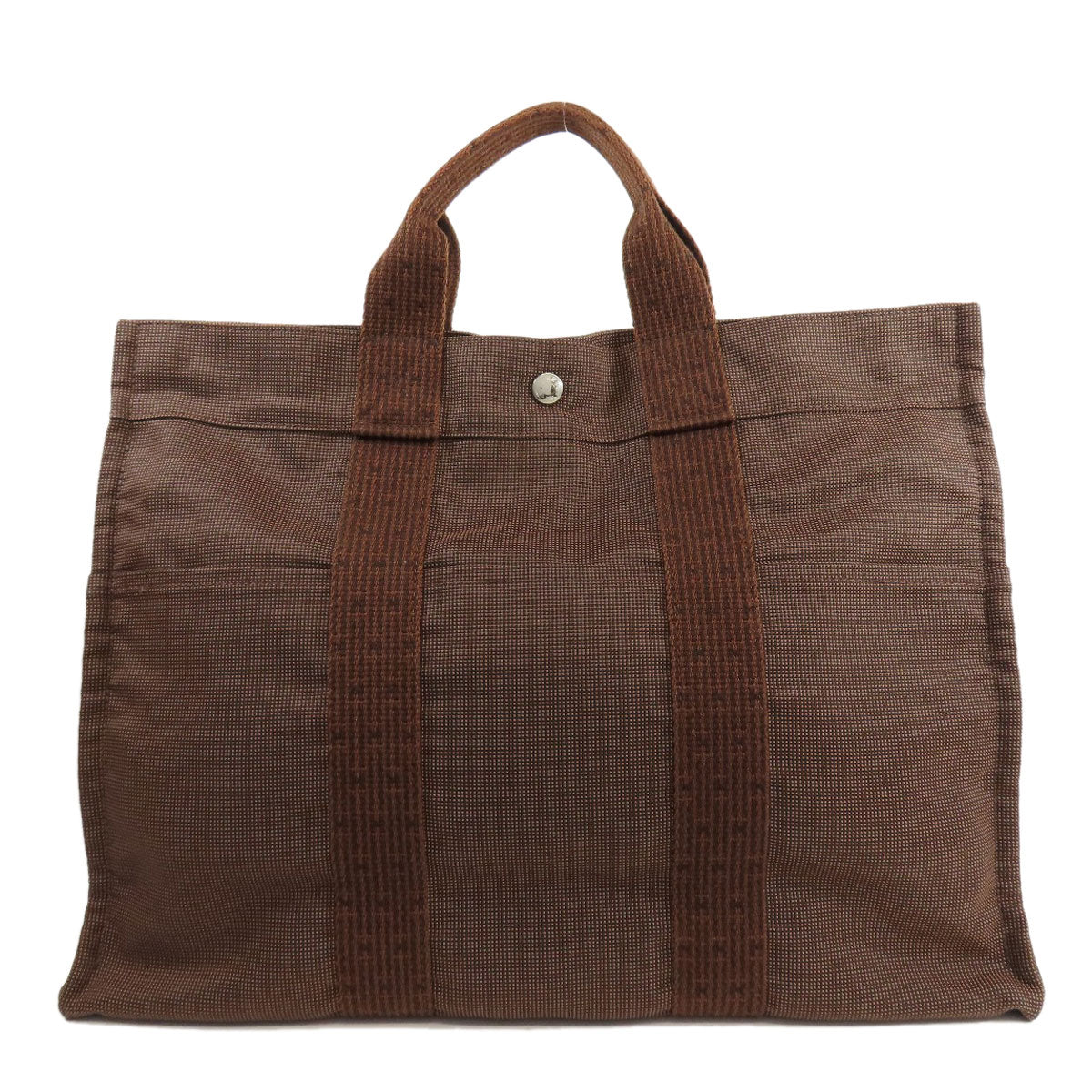 HERMES Handbag canvas Brown Her LineMM Women Used