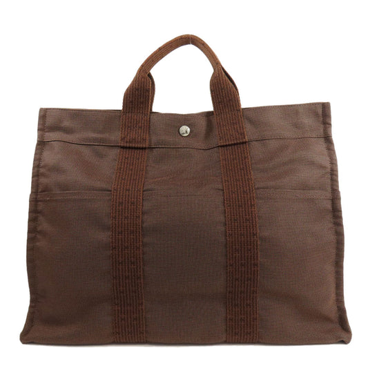 HERMES Handbag canvas Brown Her LineMM Women Used