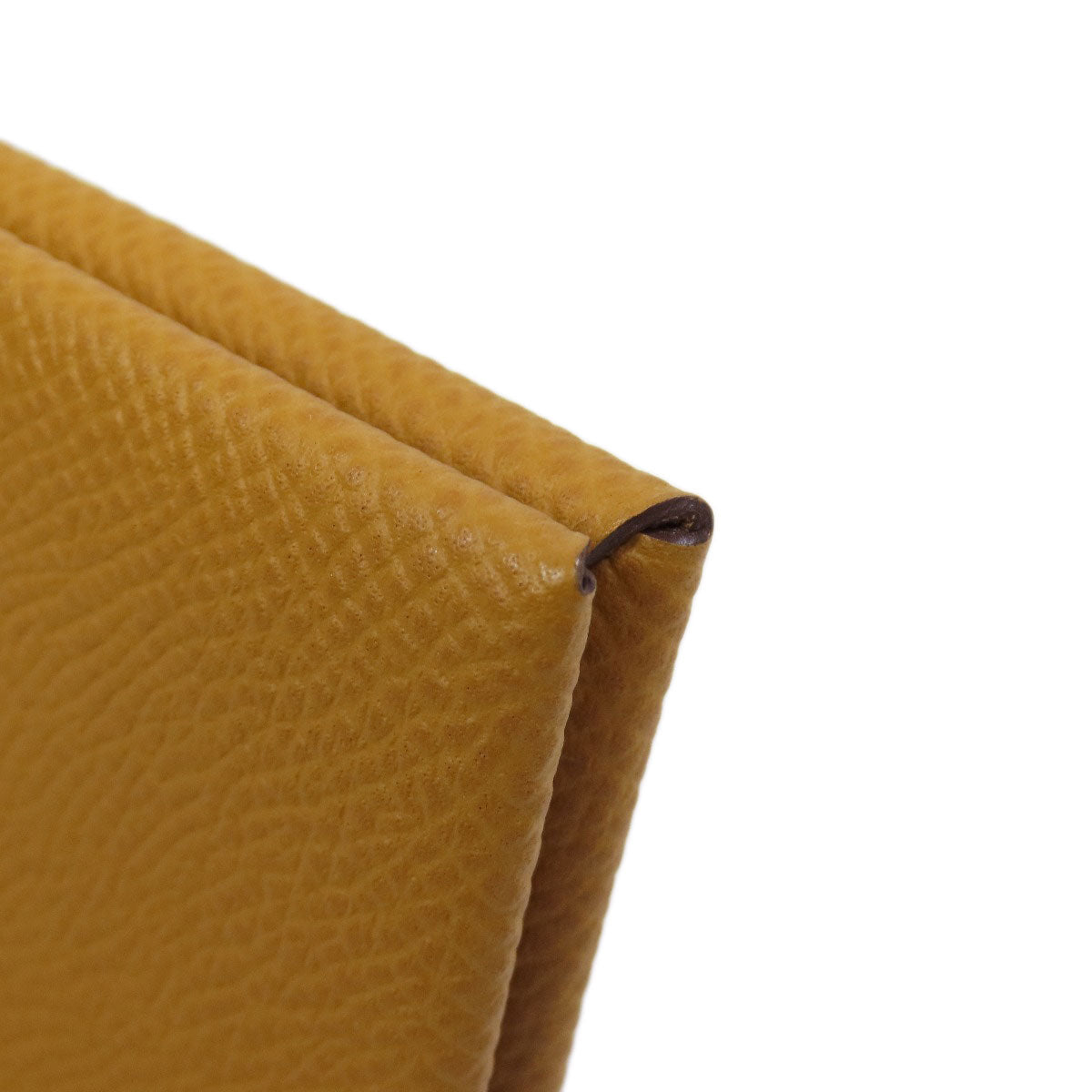 HERMES Card Case Epsom Brown Calvi SilverMetal