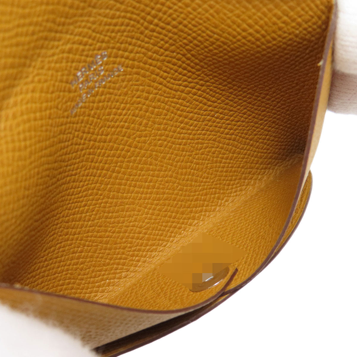 HERMES Card Case Epsom Brown Calvi SilverMetal