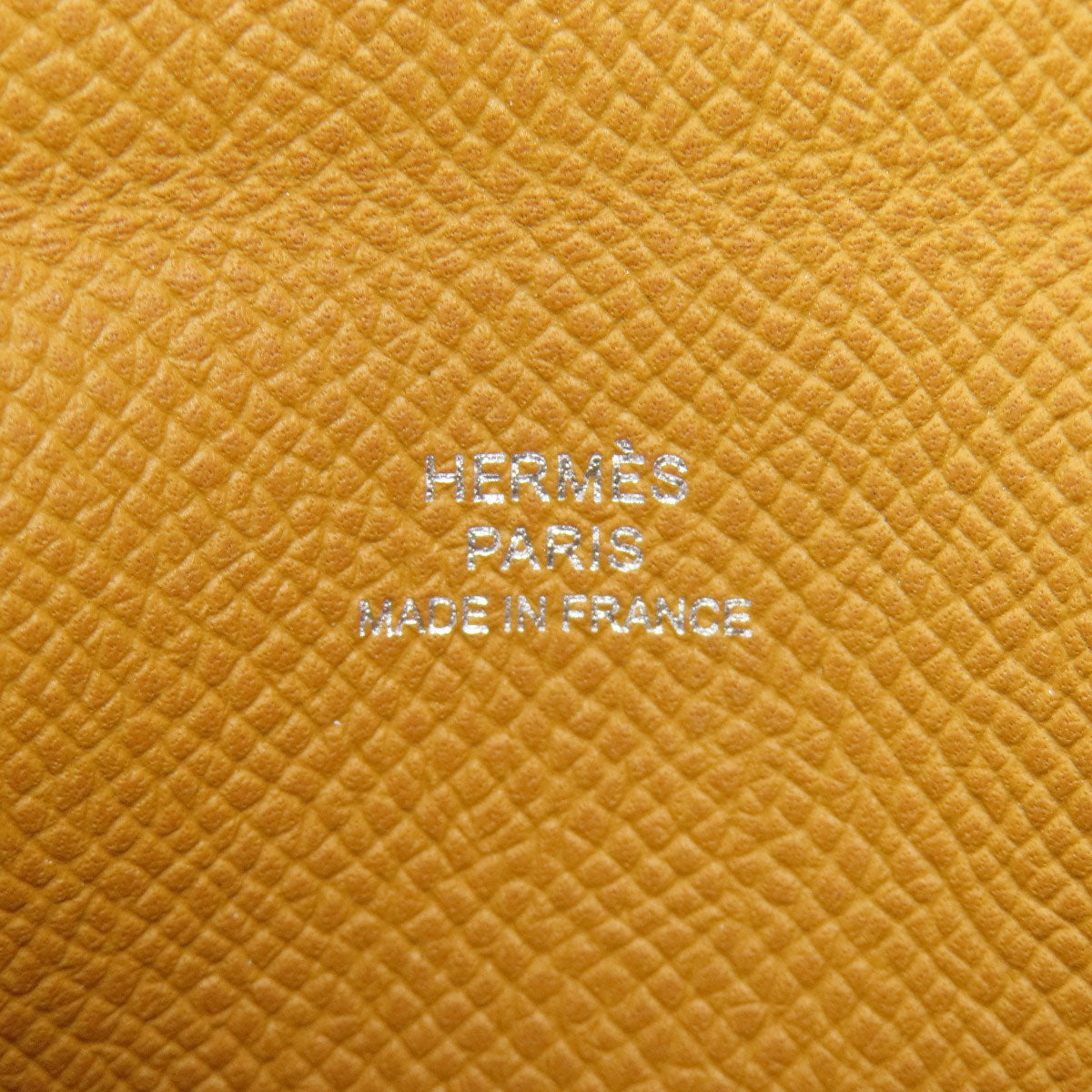 HERMES Card Case Epsom Brown Calvi SilverMetal