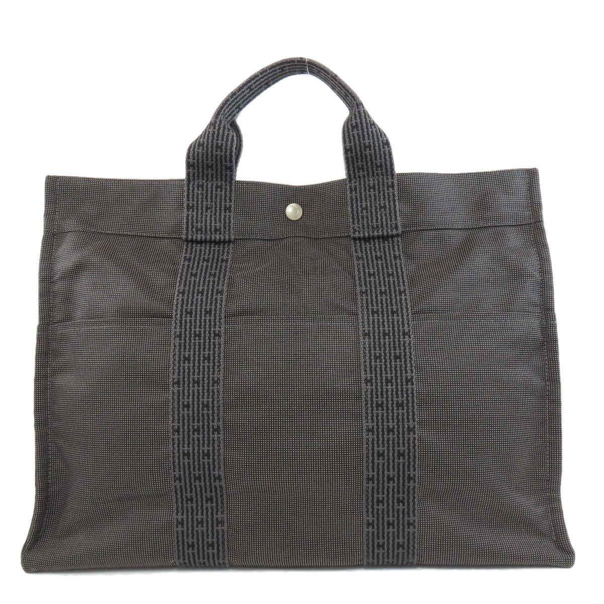 HERMES Tote Bag canvas gray Her Line Tote MM Women Used