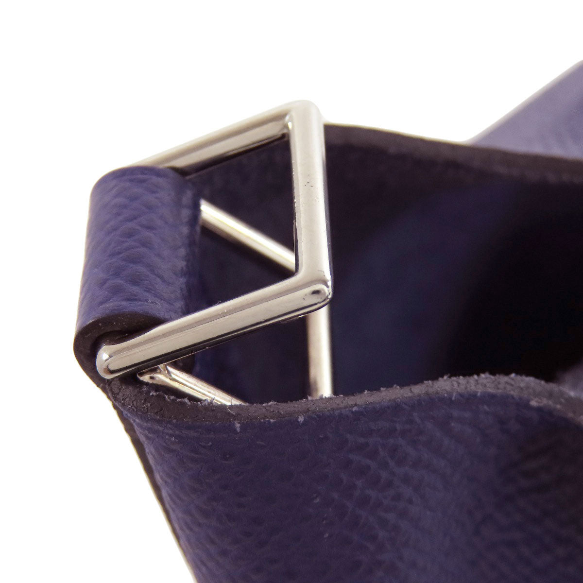 HERMES Handbag Epsom Navy Picotin Lock PM Blue Ankle Trace Silver Metal Women Used