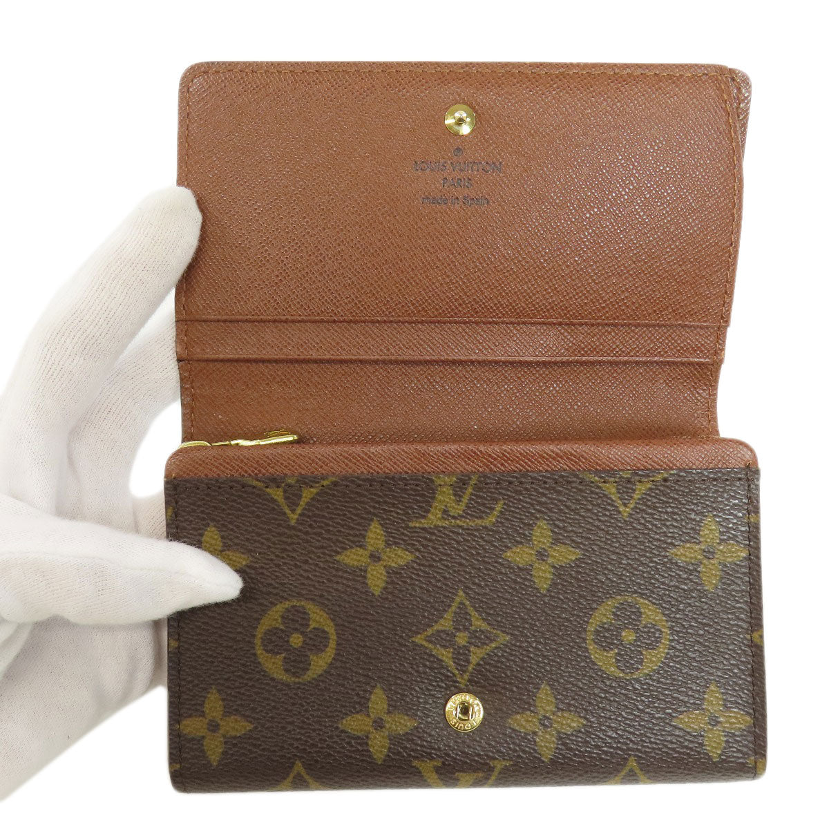 LOUIS VUITTON Bifold Wallet M61736 Monogram canvas Brown Portefeuille Tresol Women Used