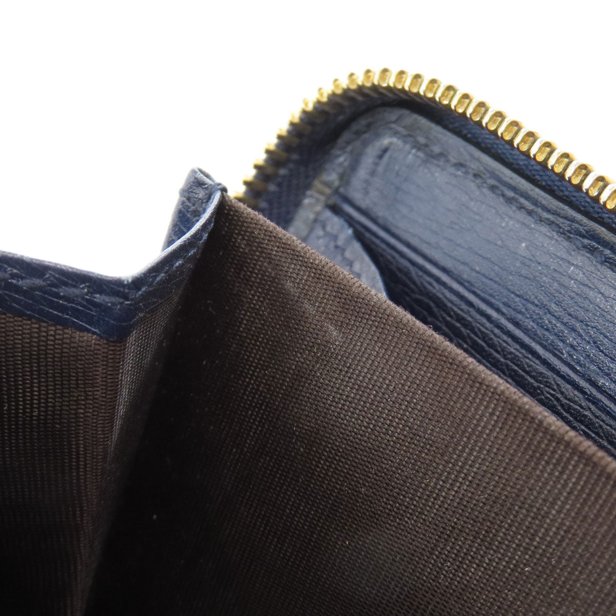 GUCCI Long Wallet Purse 309705 leather Navy Interlocking G Women Used