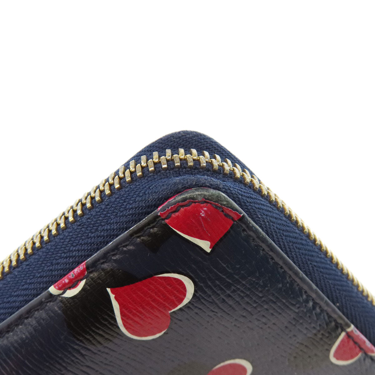 GUCCI Long Wallet Purse 309705 leather Navy Interlocking G Women Used