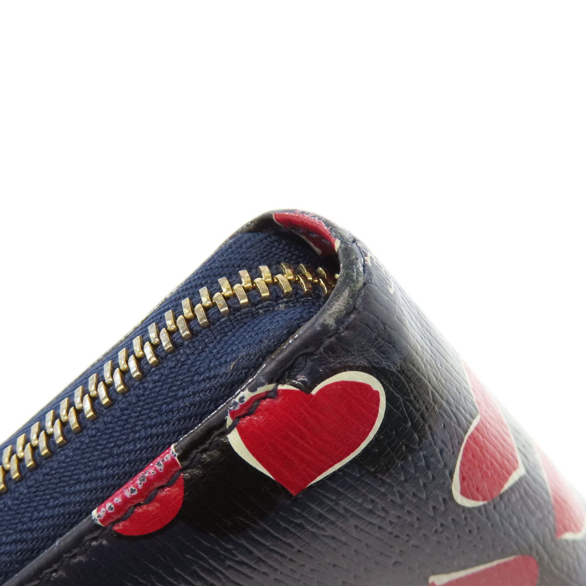GUCCI Long Wallet Purse 309705 leather Navy Interlocking G Women Used