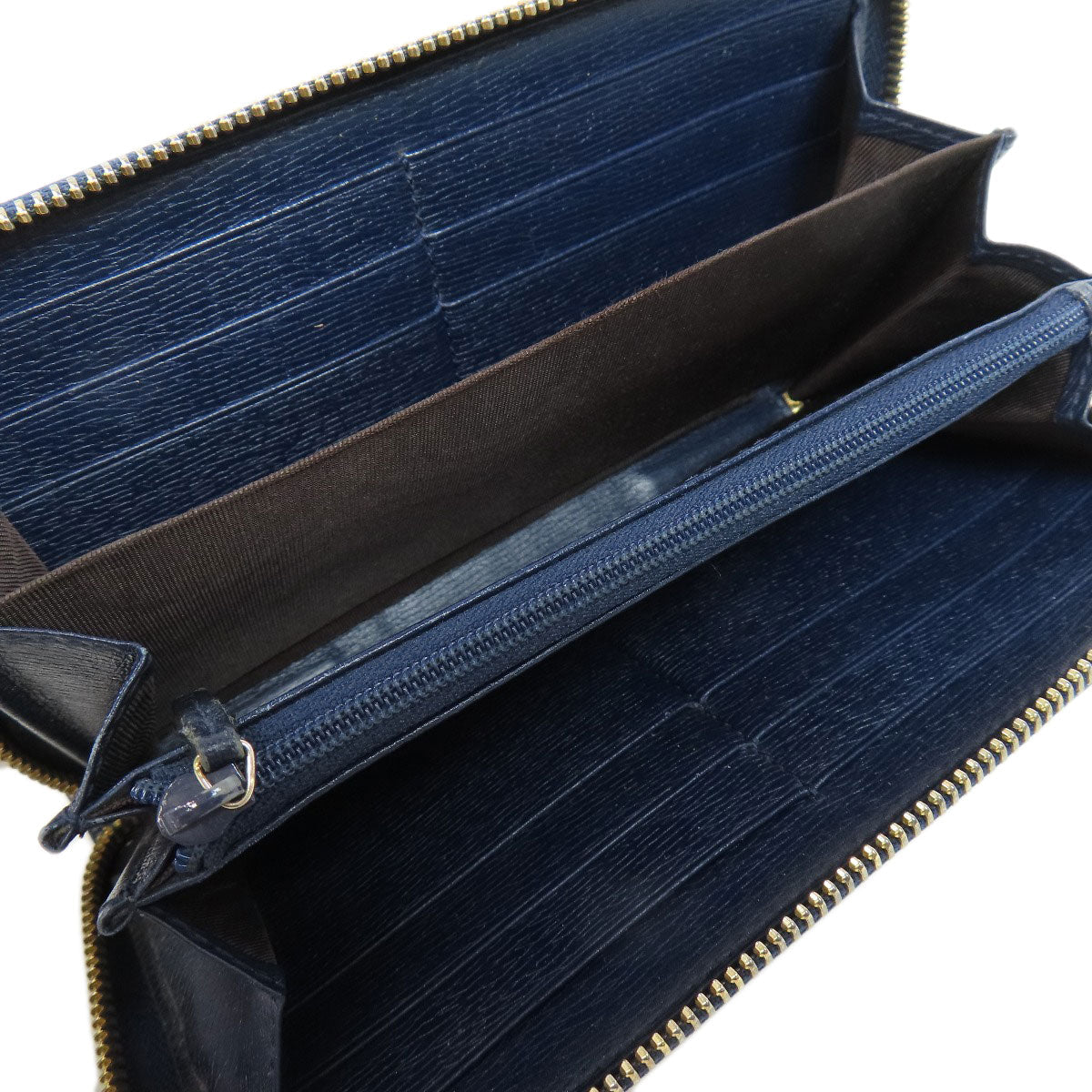 GUCCI Long Wallet Purse 309705 leather Navy Interlocking G Women Used