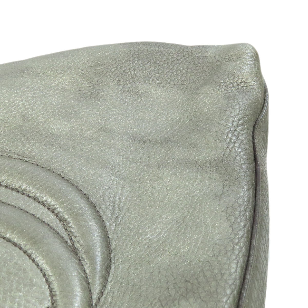 GUCCI Tote Bag 308982 leather Silver Soho Interlocking G Women Used