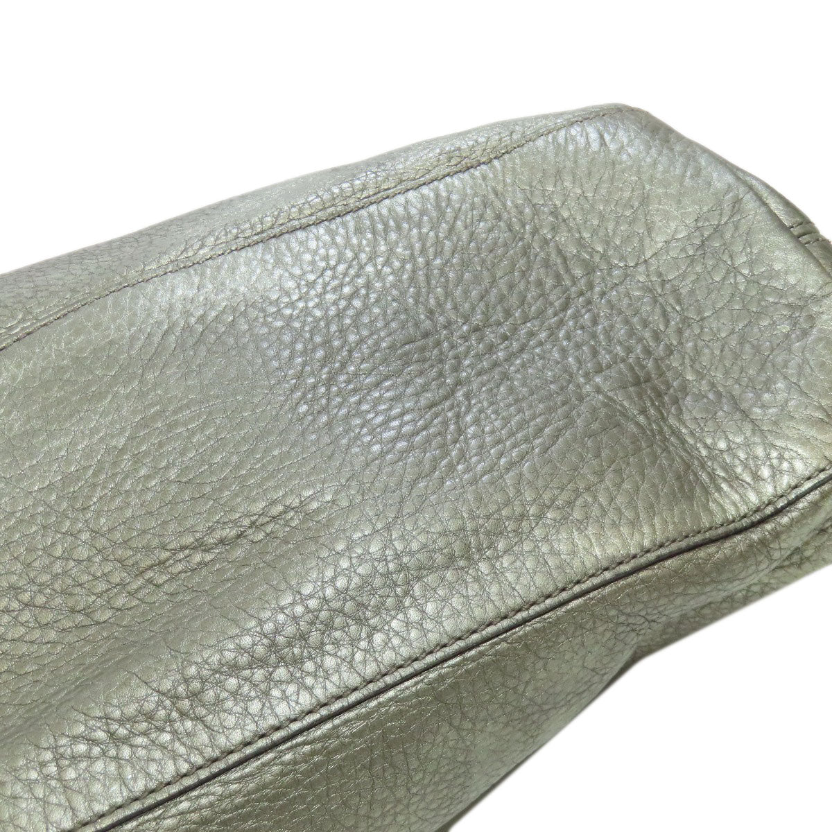 GUCCI Tote Bag 308982 leather Silver Soho Interlocking G Women Used