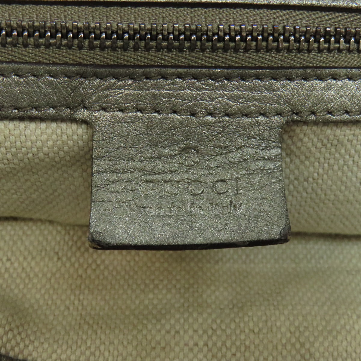 GUCCI Tote Bag 308982 leather Silver Soho Interlocking G Women Used