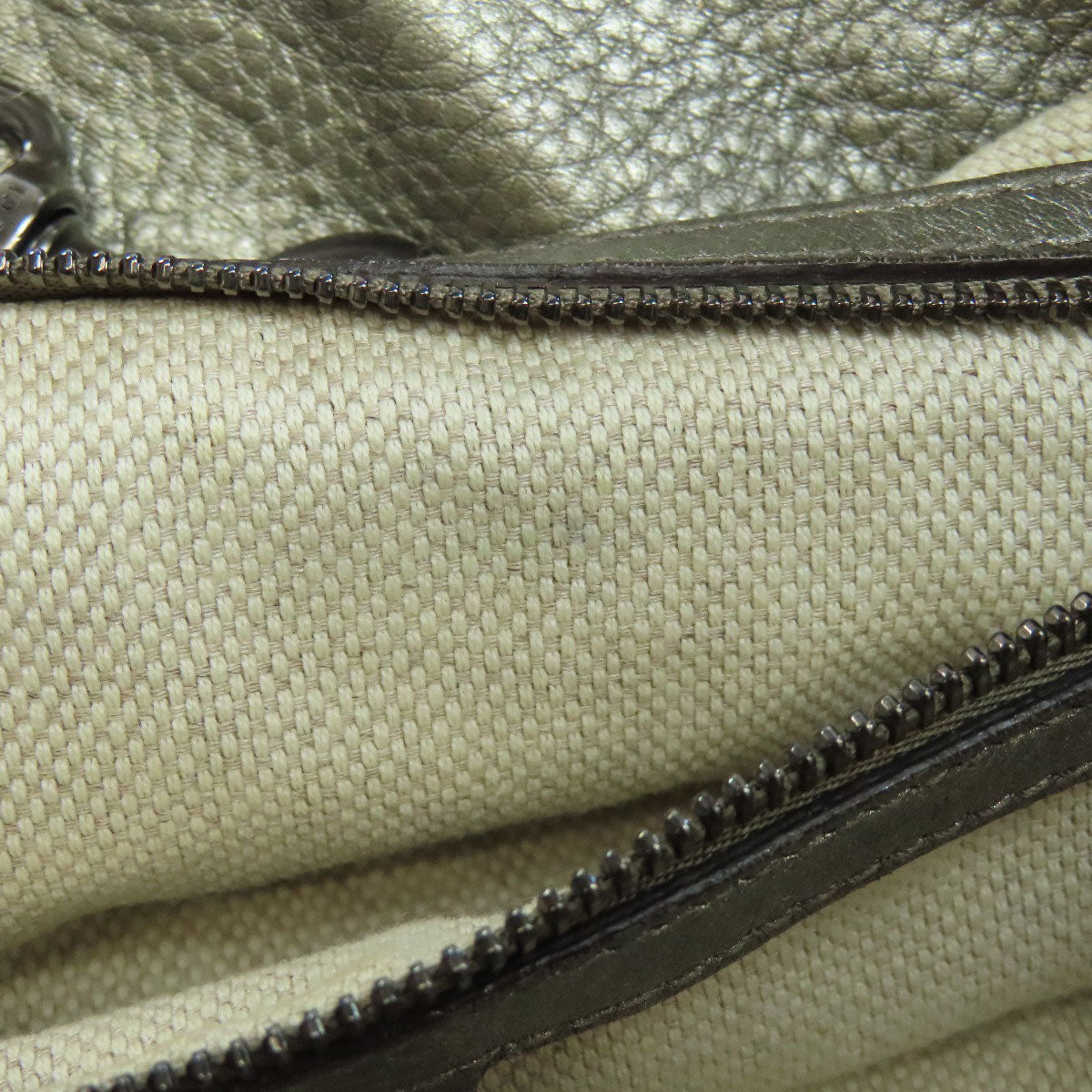 GUCCI Tote Bag 308982 leather Silver Soho Interlocking G Women Used