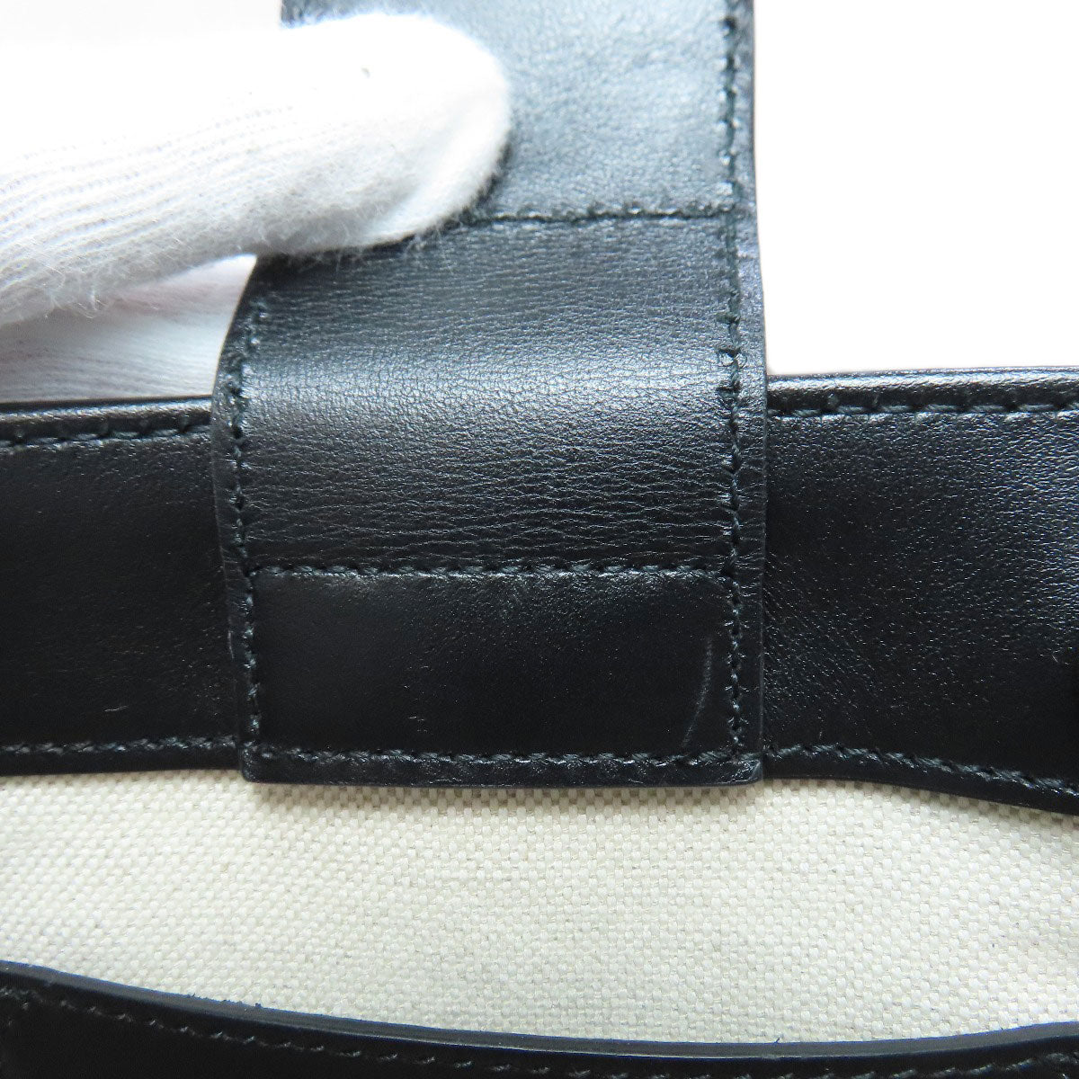 GUCCI Handbag 696010 Calfskin black GG embossed 2WAY Women Used