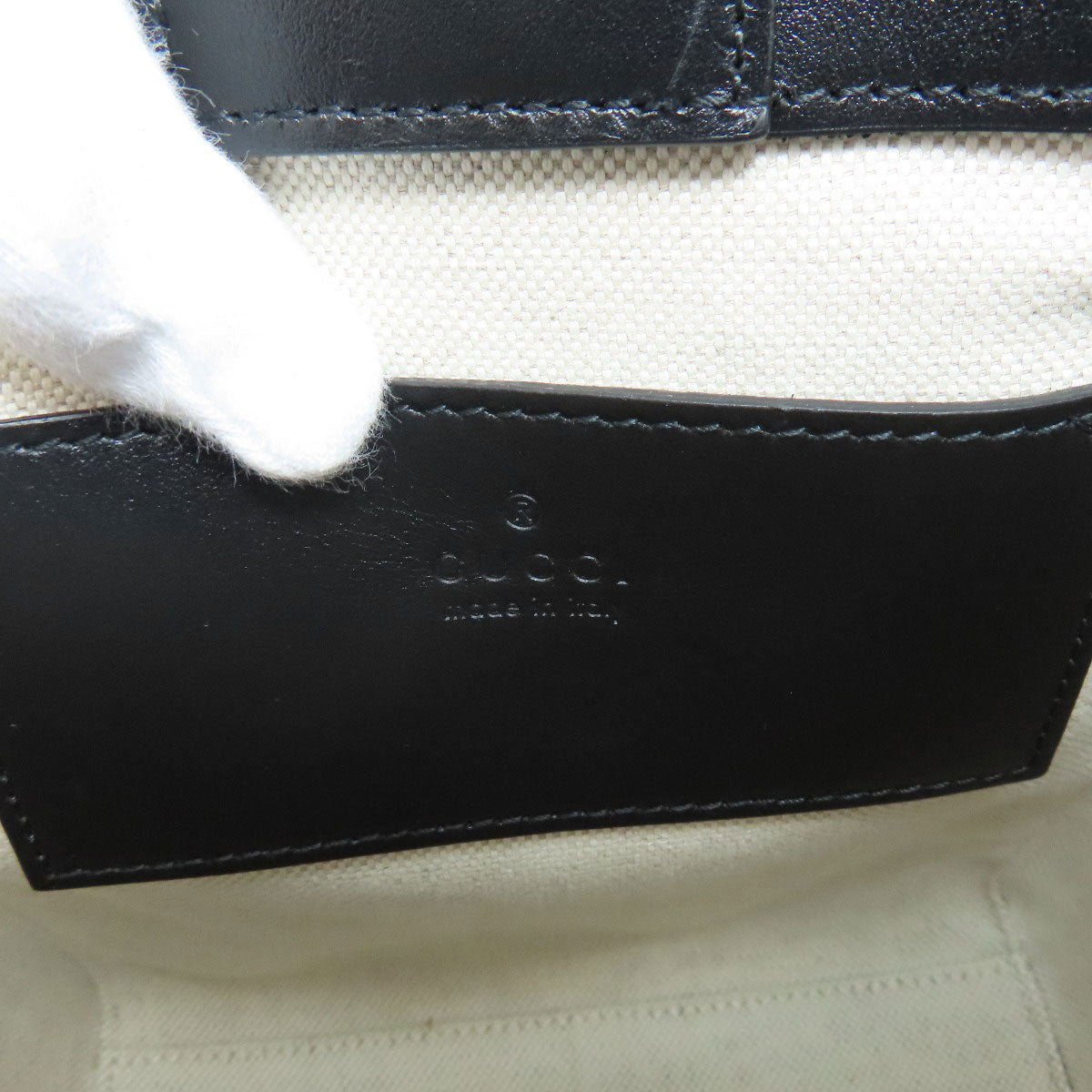 GUCCI Handbag 696010 Calfskin black GG embossed 2WAY Women Used