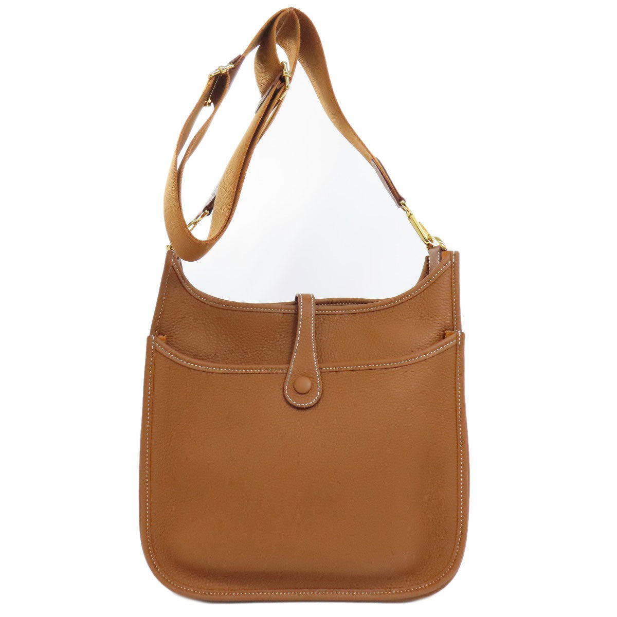 HERMES Shoulder Bag Taurillon Clemence Brown Evelyn 3 PM Gold Metal Women Used