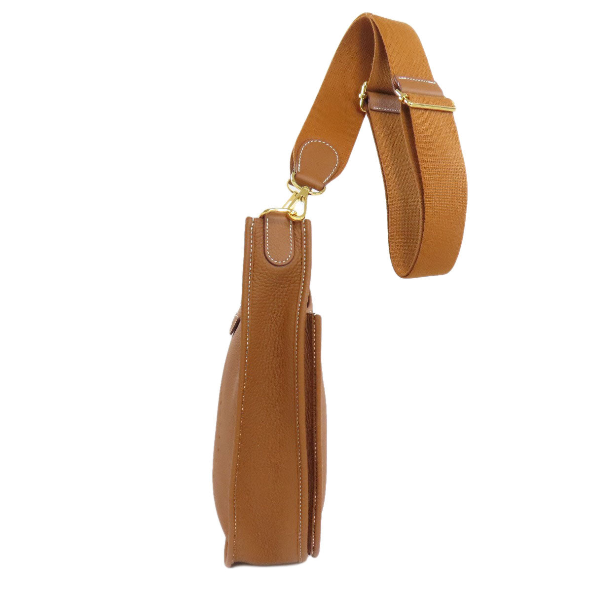 HERMES Shoulder Bag Taurillon Clemence Brown Evelyn 3 PM Gold Metal Women Used