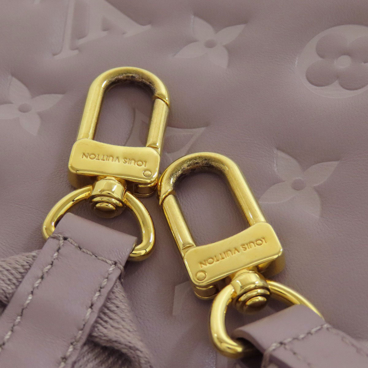 LOUIS VUITTON Handbag Lamb leather gray Kussan PM Women Used