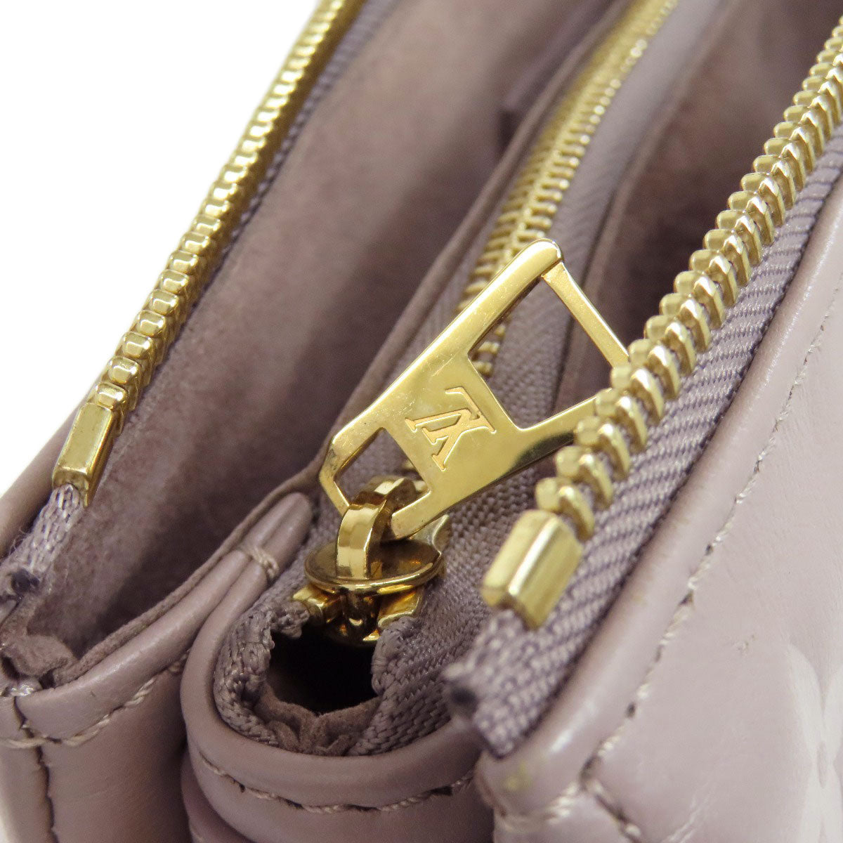 LOUIS VUITTON Handbag Lamb leather gray Kussan PM Women Used