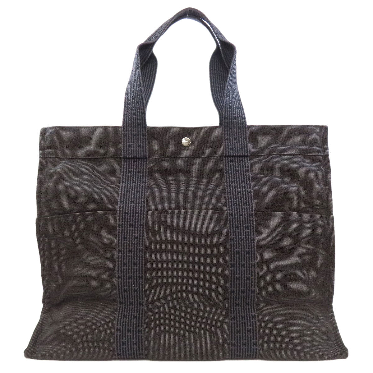 HERMES Tote Bag canvas gray Her LineGM Women Used