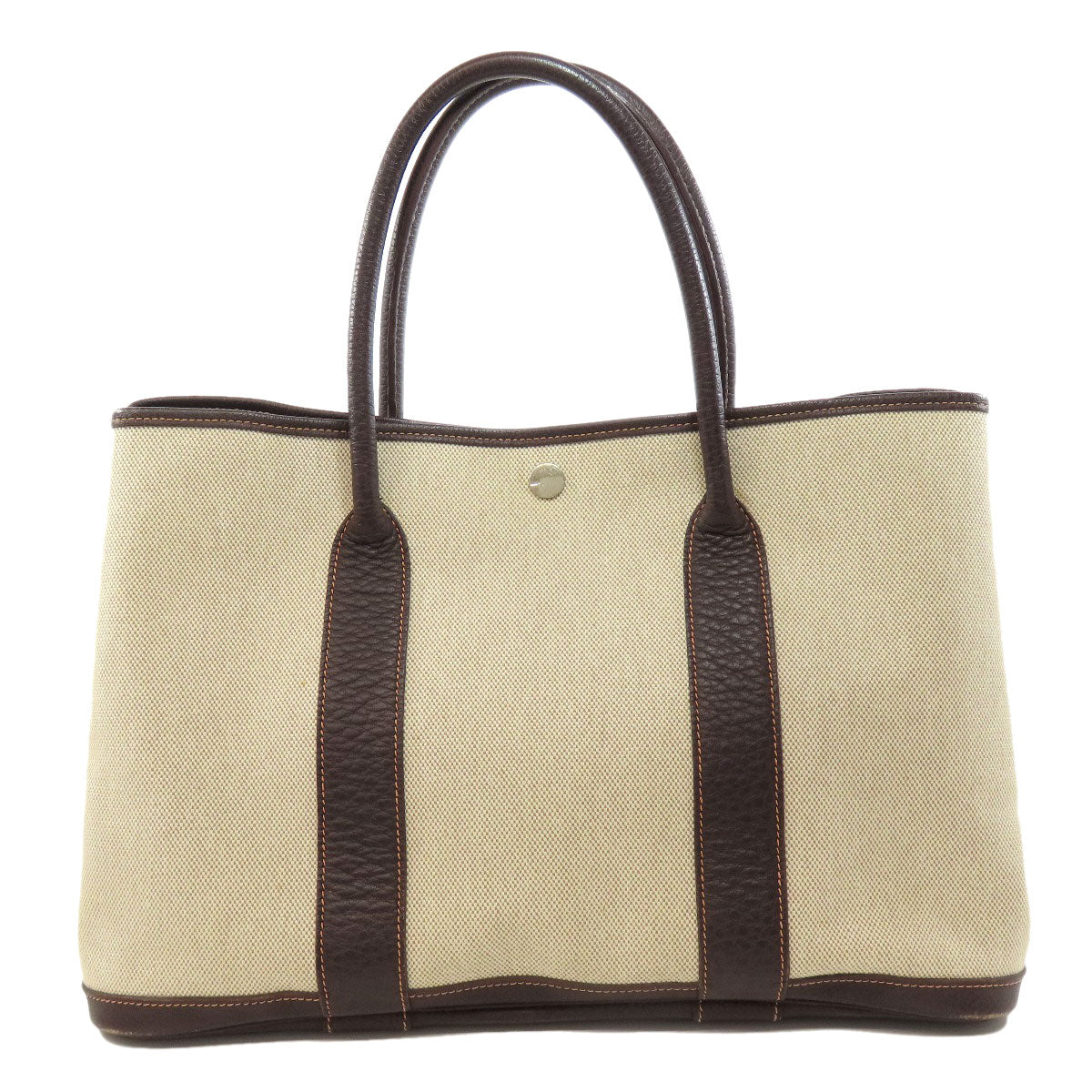 HERMES Tote Bag Tower ash beige Garden Party PM SilverMetal Women Used