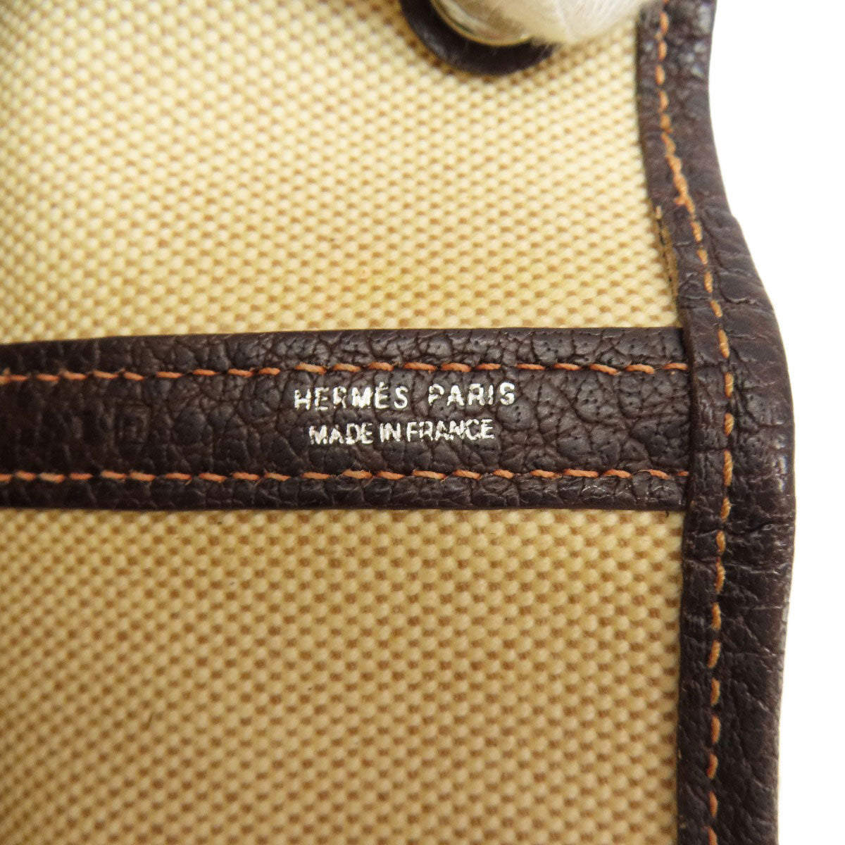 HERMES Tote Bag Tower ash beige Garden Party PM SilverMetal Women Used