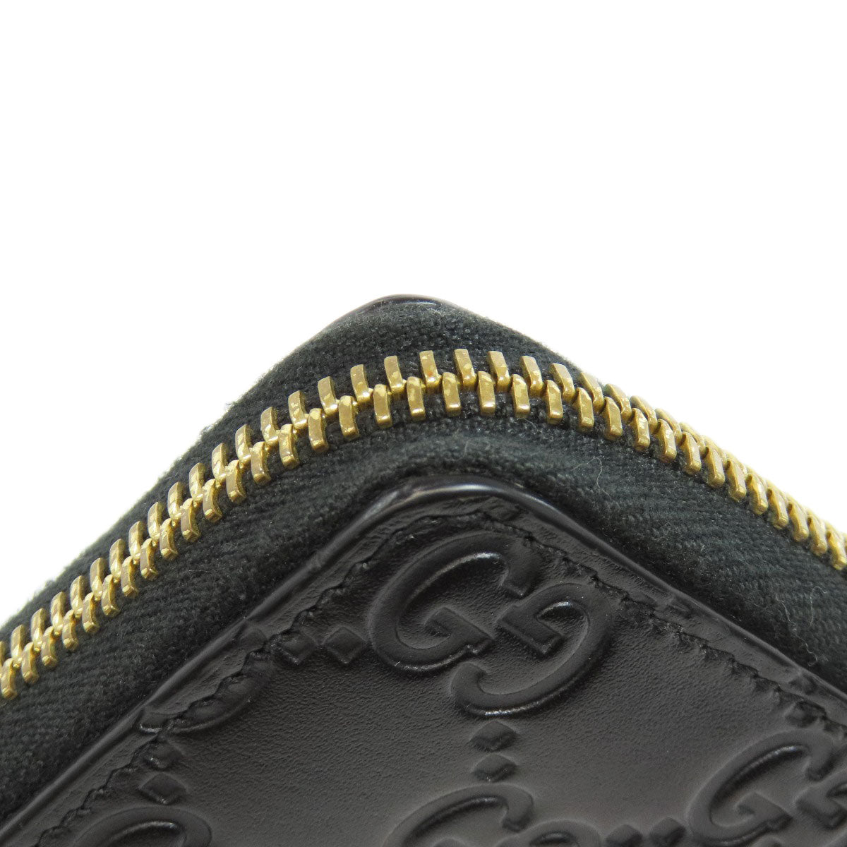GUCCI Card Case 447939 leather black GG Shima Women Used