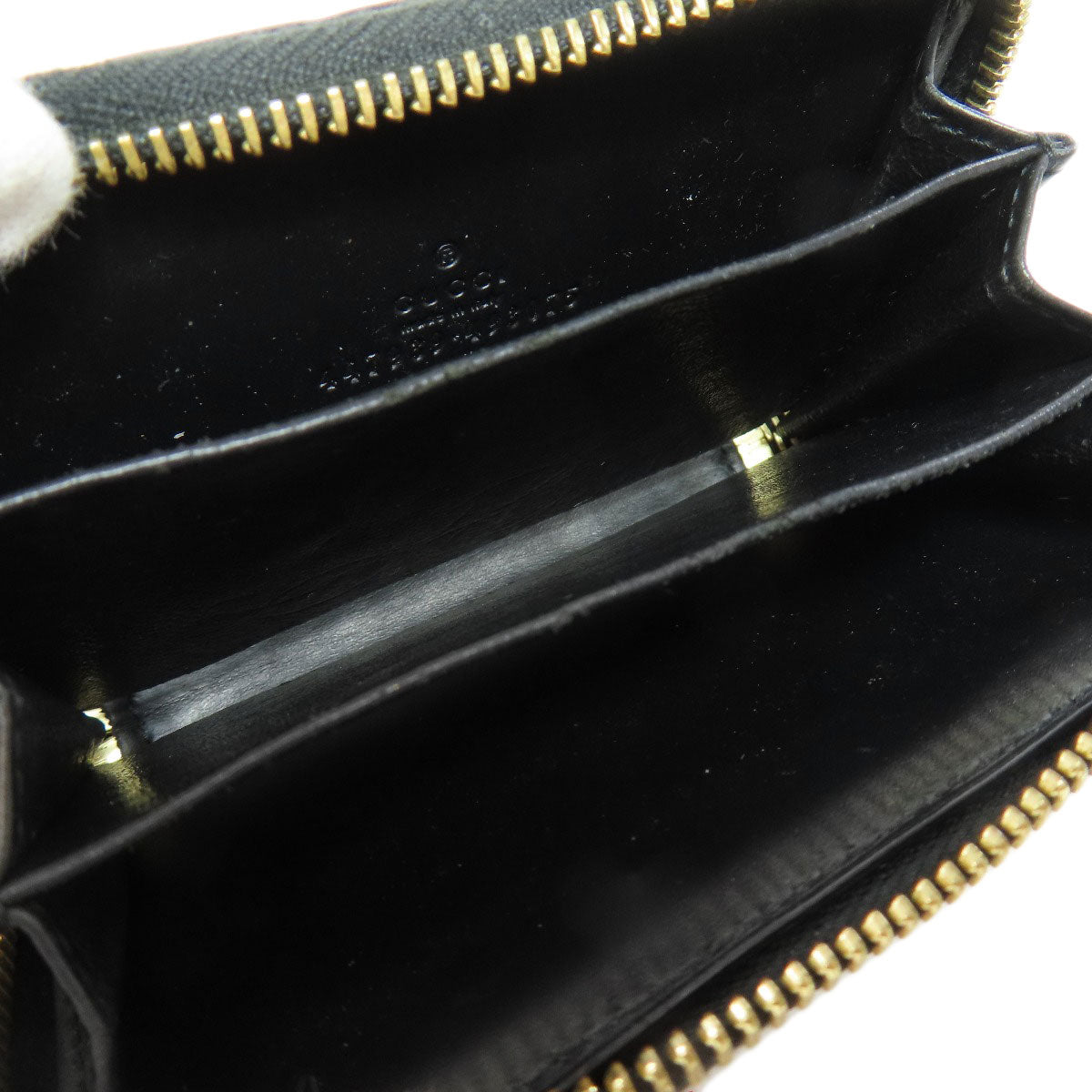 GUCCI Card Case 447939 leather black GG Shima Women Used