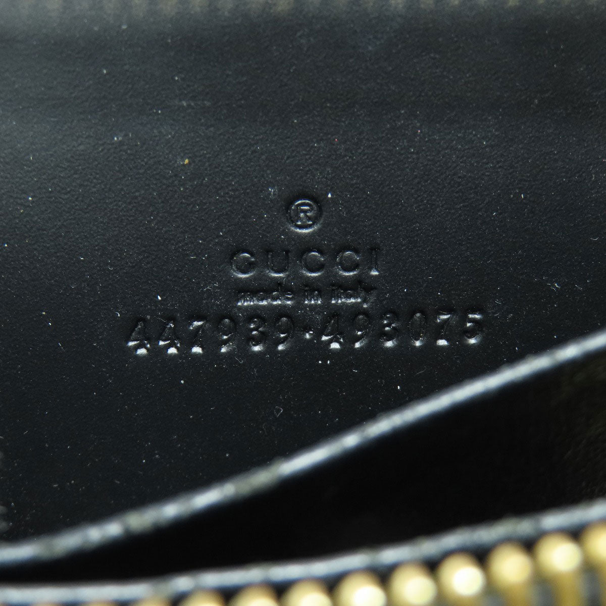GUCCI Card Case 447939 leather black GG Shima Women Used