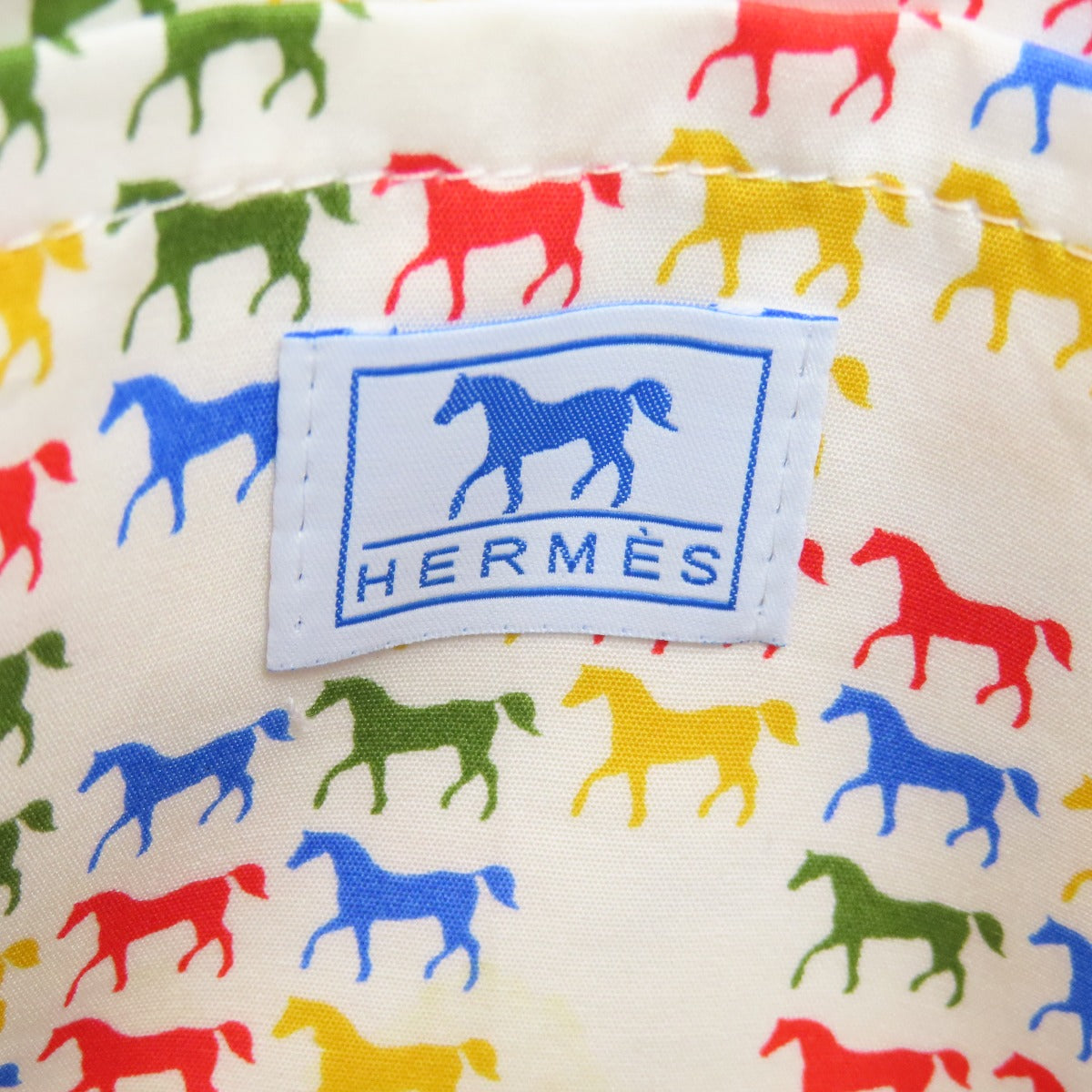 HERMES Backpack canvas blue Kids Horse Caval Color