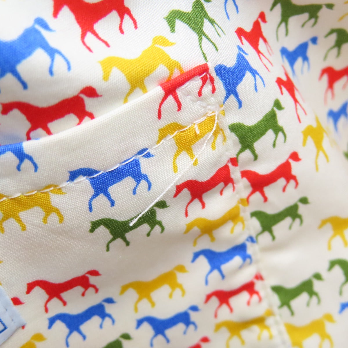 HERMES Backpack canvas blue Kids Horse Caval Color