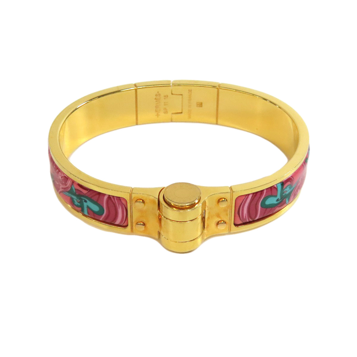 HERMES bracelet metallic gold Chaniere PM Women Used