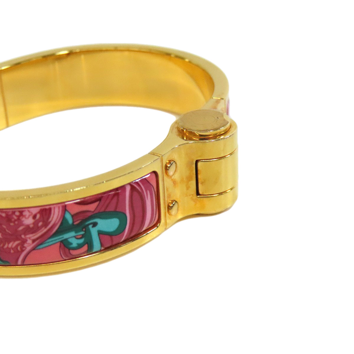 HERMES bracelet metallic gold Chaniere PM Women Used