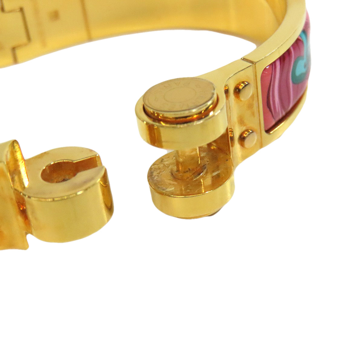 HERMES bracelet metallic gold Chaniere PM Women Used