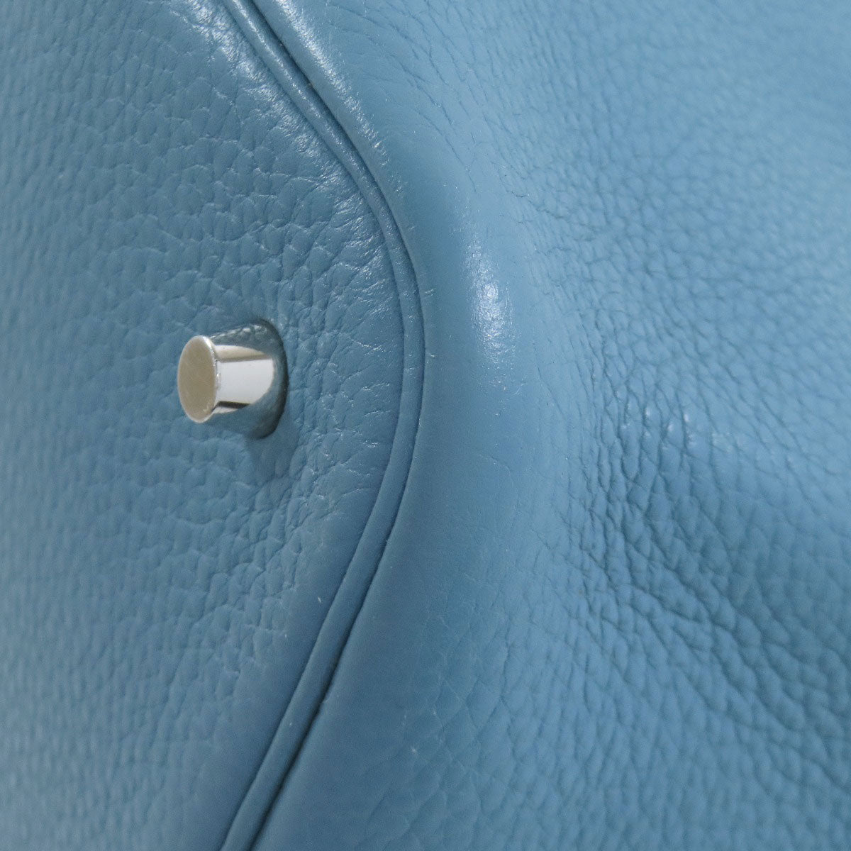 HERMES Handbag Taurillon Clemence blue Picotin Lock MM SilverMetal