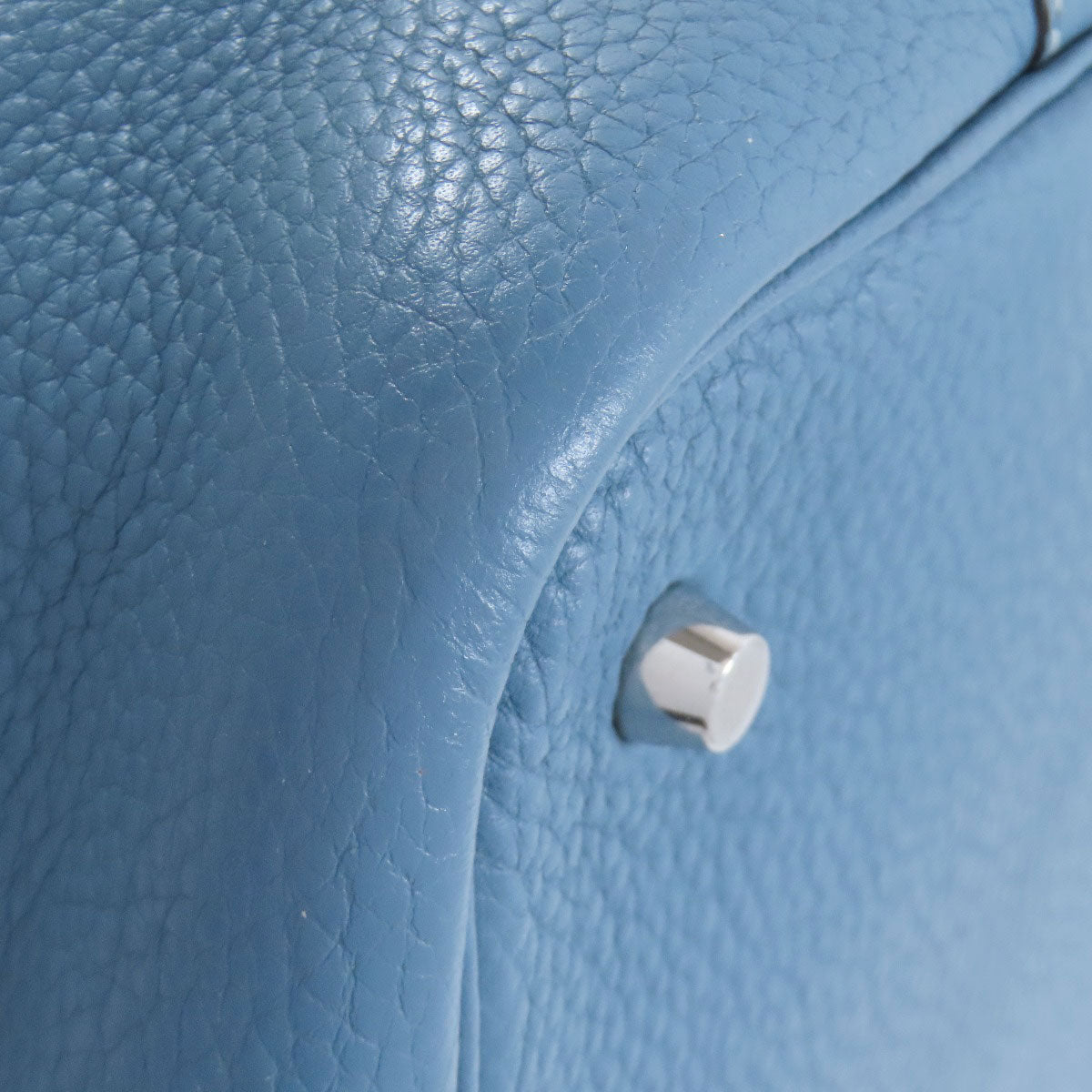 HERMES Handbag Taurillon Clemence blue Picotin Lock MM SilverMetal