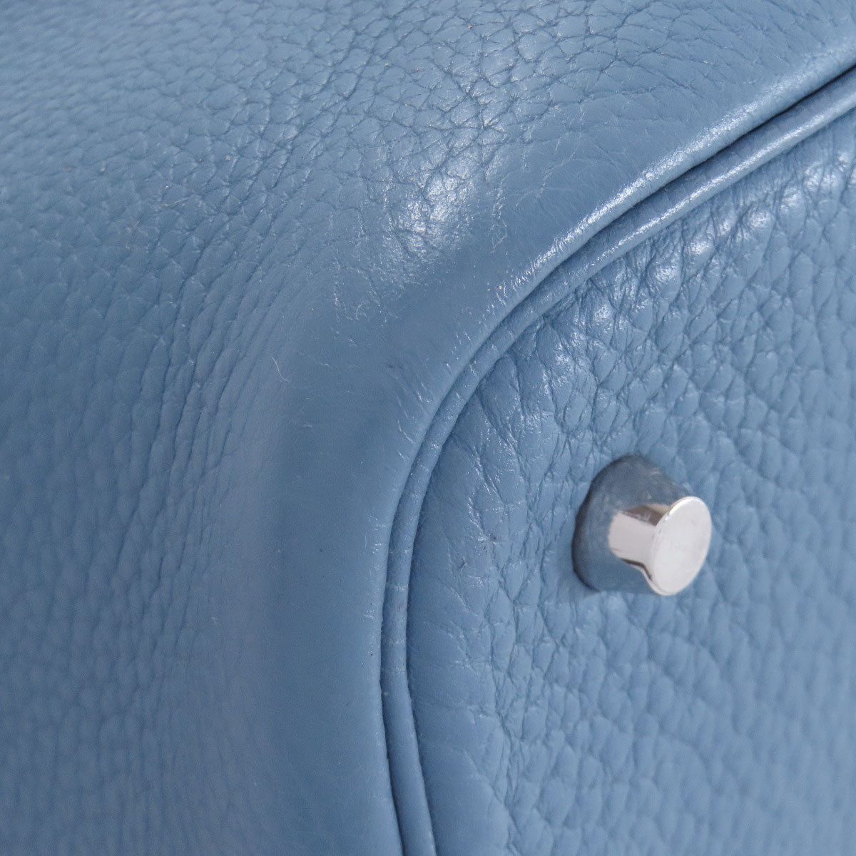 HERMES Handbag Taurillon Clemence blue Picotin Lock MM SilverMetal