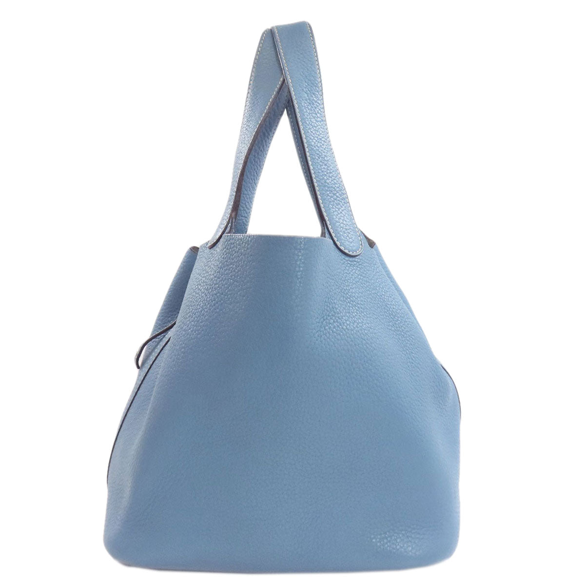 HERMES Handbag Taurillon Clemence blue Picotin Lock MM SilverMetal