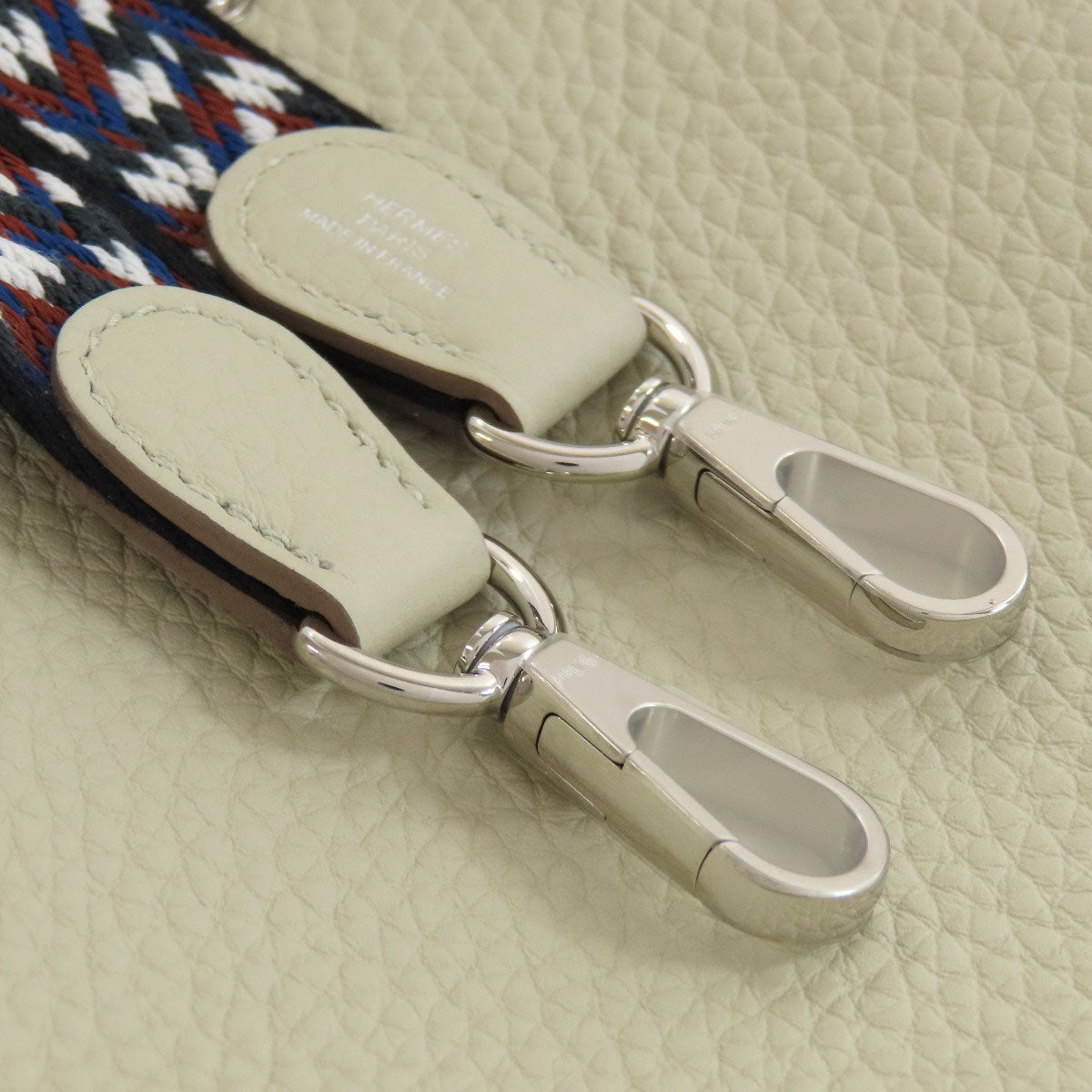 HERMES Shoulder Bag Taurillon Clemence white Evelyn TPM Amazone SilverMetal Women Used