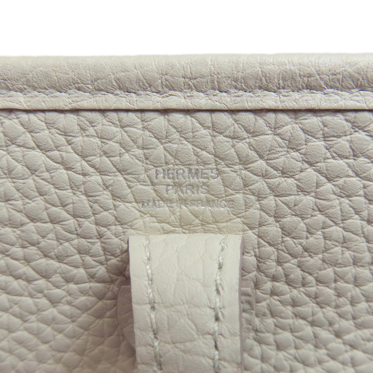 HERMES Shoulder Bag Taurillon Clemence white Evelyn TPM Amazone SilverMetal Women Used